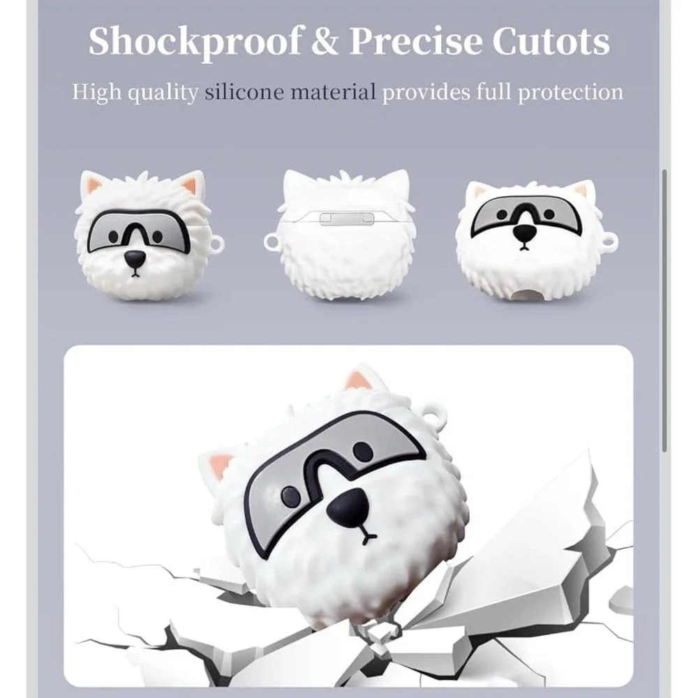 Cute Puppy Case for AirPods 1/2, 3D Kawaii Dog Cover NEW